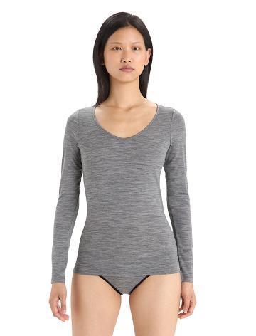 Sous Vêtement Icebreaker Merino Siren Long Sleeve Sweetheart Top Femme Grise | FR 1690HAPK